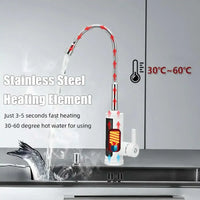 Skanto | FlowHeat 3000W Direct Warm Water Keukenkraan – Elektrische Mengkraan met Temperatuurweergave