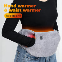 ThermaBelt Pro | Elektrische verwarmingsriem met grafiettechnologie | 3-niveaus temperatuurregeling | Hand- & tailleverwarmer van kristalvelours | USB-aangedreven
