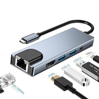Thunderbolt 3 USB-C Hub met HDMI, PD, SD/TF voor MacBook Air M1 en iPad Pro