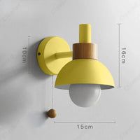 Wandlamp met Trekketting Moderne Houten Accent Sconces