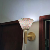 Lyren Nordic Houten Wandlamp Met Geplooide Schaduw Glans