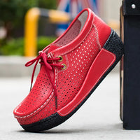 LuxeStride Leren Loafers | Elegant ontworpen platte platform mocassins voor ultiem comfort en stijl