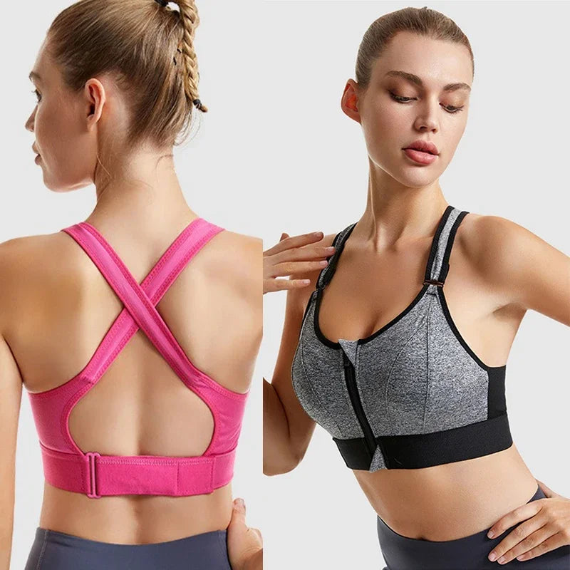 LuxeFit Criss-Cross Yoga Bh | Stijlvolle gewatteerde draadloze sportbh met schokabsorberende ondersteuning en naadloos ontwerp voor ultiem comfort en prestaties