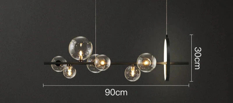 Zafiora – Lineaire LED Kroonluchter Met Glazen Bollen
