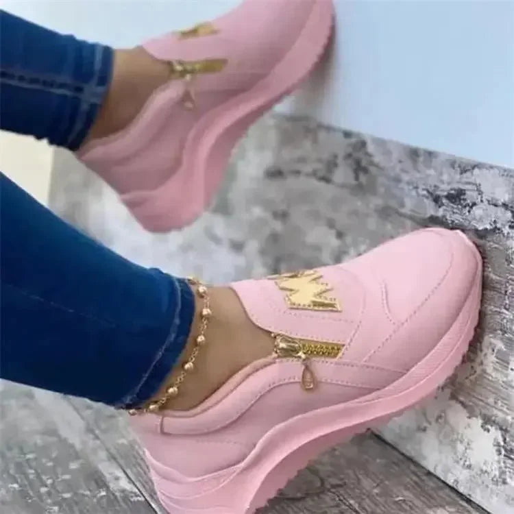 LuxeStride Elegance Sneakers | Comfortabele dames sneakers met ingebouwde hak voor wandelingen in de buitenlucht, beschikbaar in plus maten 35-43