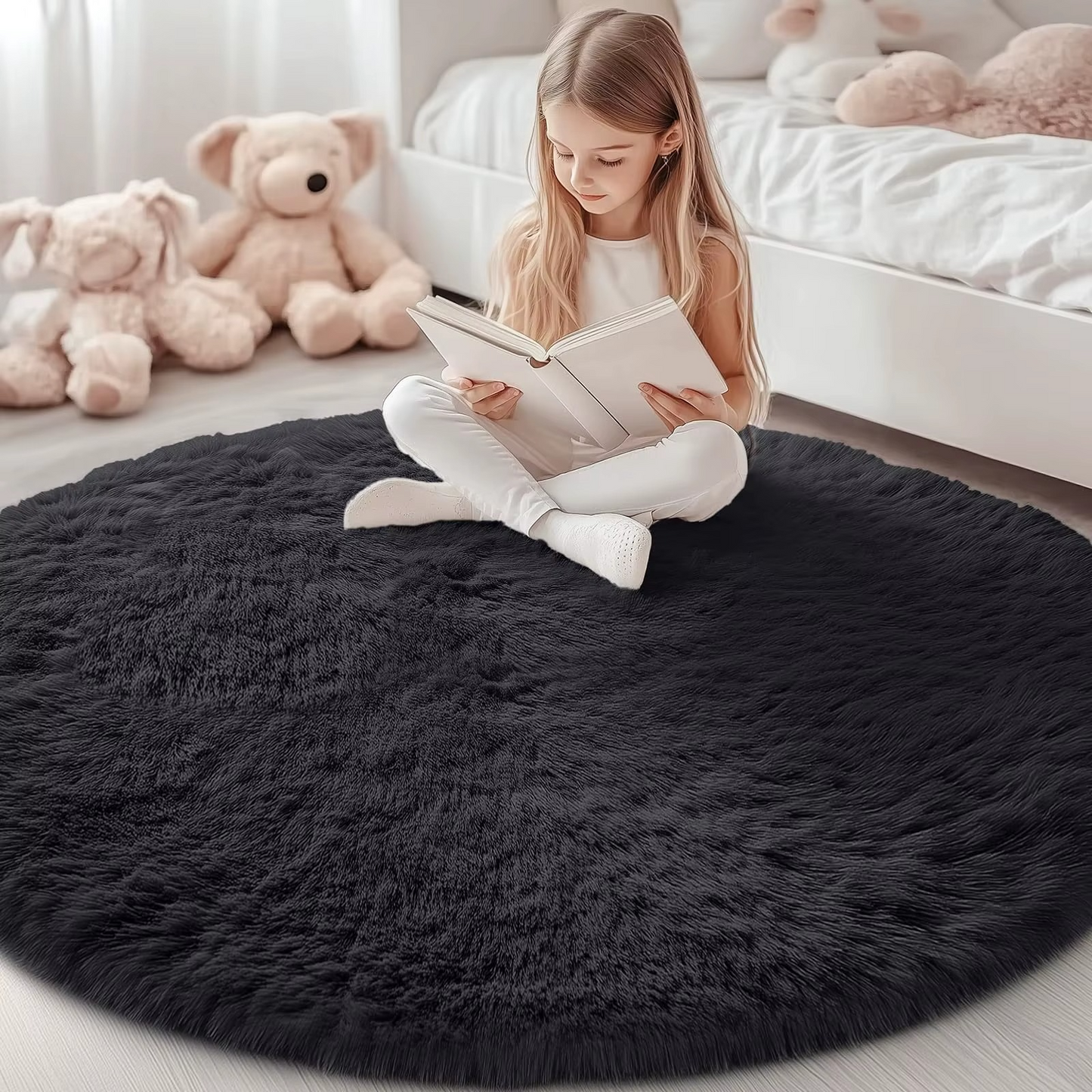 Runder Shag-Tapijt 150 cm