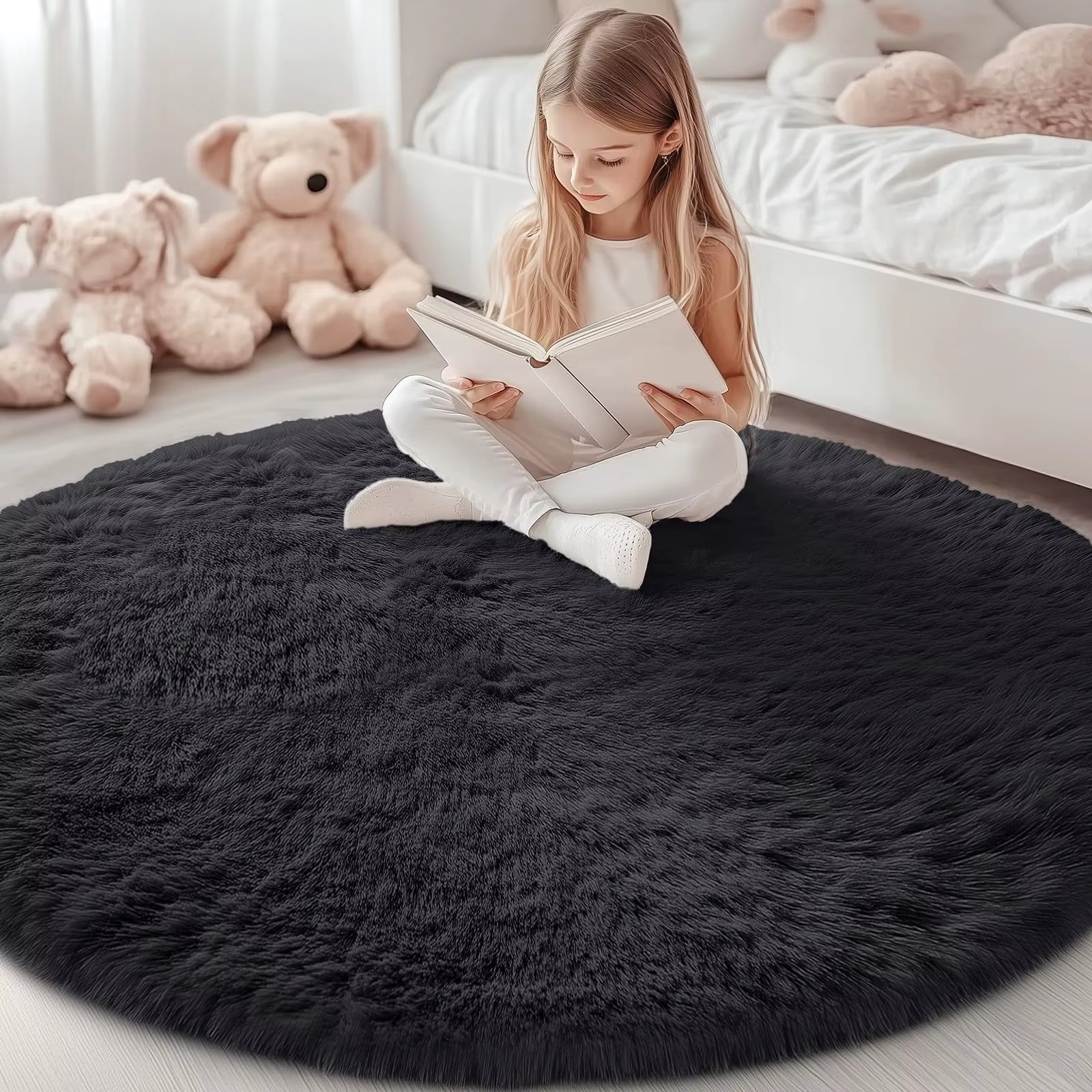 Runder Shag-Tapijt 150 cm