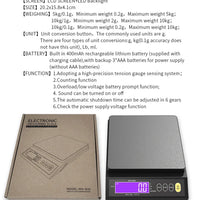 Skanto | 5 kg/0,1 g en 10 kg/1 g digitale elektronische keukenweegschaal, LCD-scherm, volledig waterdicht roestvrijstalen gereedschap voor bakken