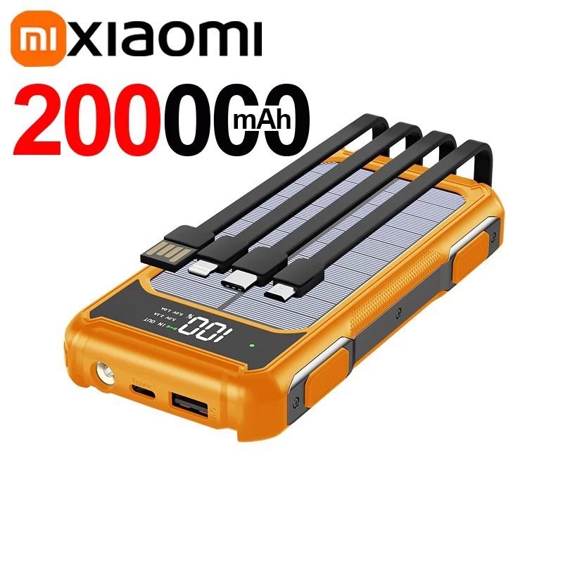 Powerbank Solare Voltora 20K | 20.000mAh | 4-in-1 Kabel | Snelladen & Nood LED | Voor iPhone & Samsung