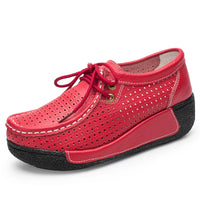 LuxeStride Leren Loafers | Elegant ontworpen platte platform mocassins voor ultiem comfort en stijl