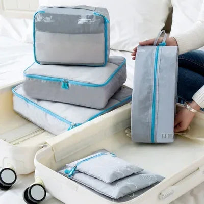 Packavio Reisorganizer Set 7-delig | Koffer-tassen voor kleding & schoenen | Ruimtebesparend & Waterafstotend