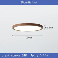 Moderne ronde LED plafondlamp met houten frame