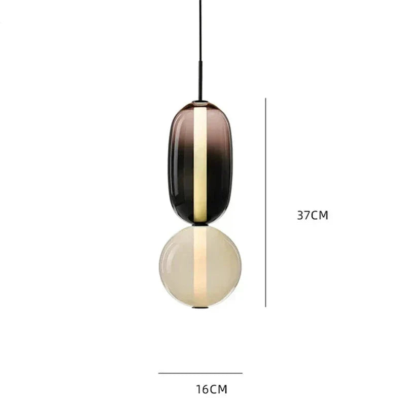 Hanglamp van gekandiseerd glas