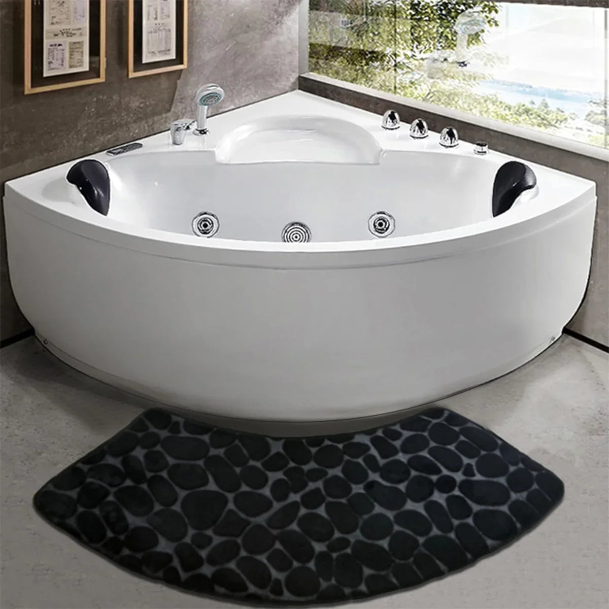 Verina - Gebogen Verdikte Antislip Badmat voor Douche en Toiletvloer