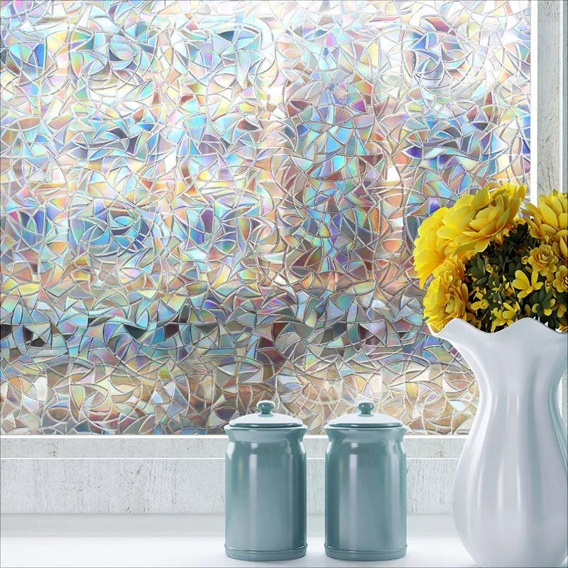 Skanto | 3D Glas-in-loodfolie - Decoratieve vinylstickers voor glazen ramen met statische hechting - Venster Glas-in-lood decor