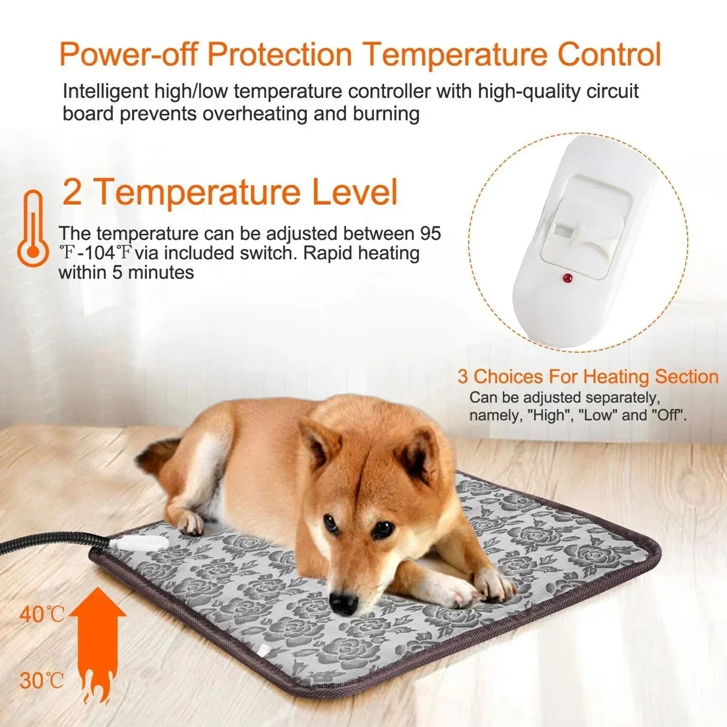 Verwarmingsmat voor Dieren PawTherm | Temperatuurcontrole & Timer | Waterdicht & Veilig | Voor Honden & Katten