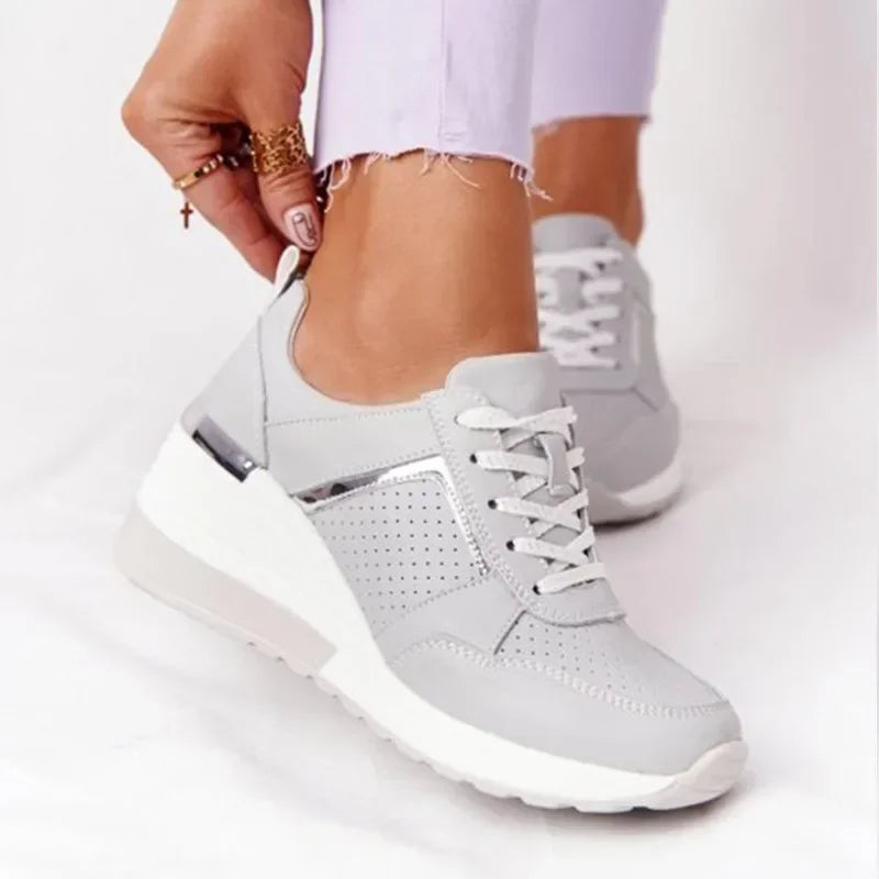 LuxeStride Elegance Sneakers | Comfortabele dames sneakers met ingebouwde hak voor wandelingen in de buitenlucht, beschikbaar in plus maten 35-43