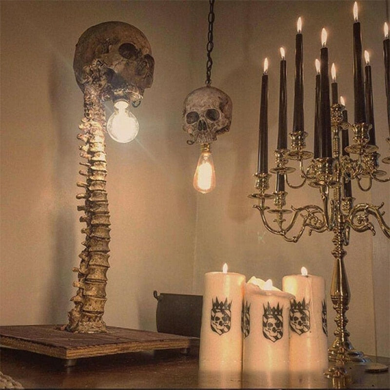 Horror Schedel met Wervelkolom Lamp