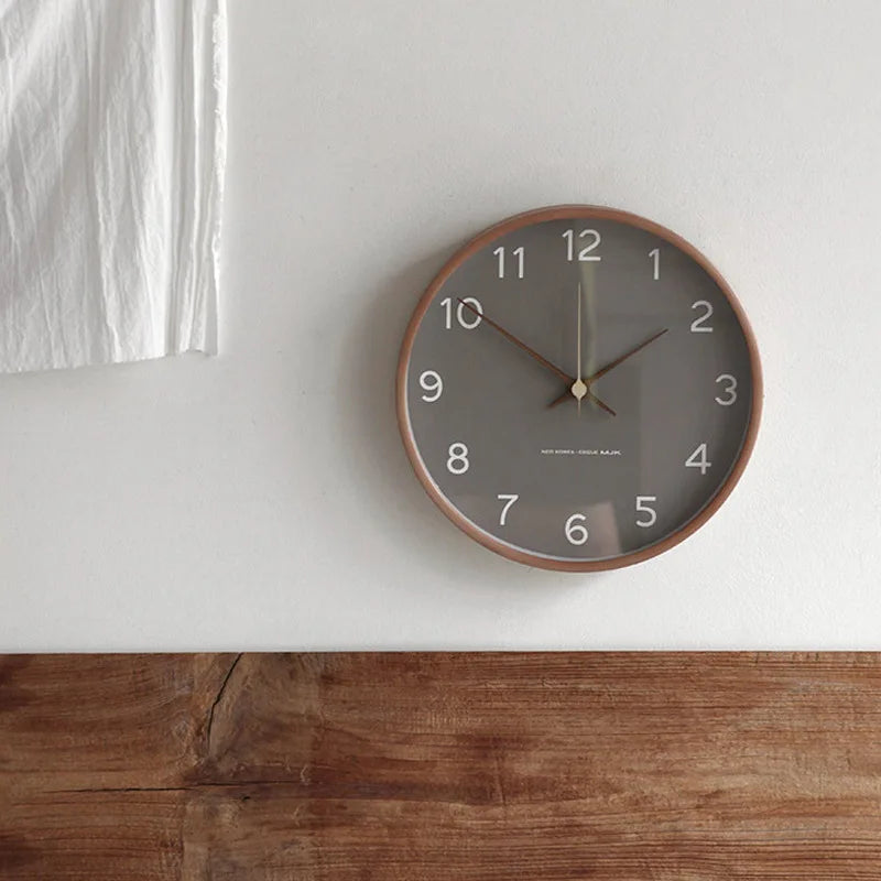 Skanto | Wandklok van hout en glas