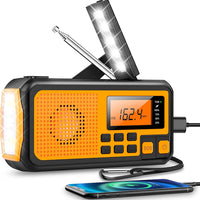 Skanto | Nødradio met sveiv en solcelle – Draagbare dynamoradio met powerbank en LED-zaklamp