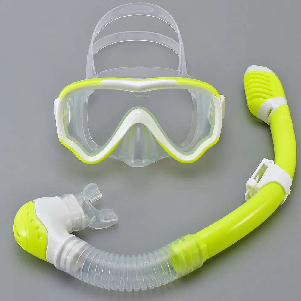 AquaJuni Kinder Duikmasker met Snorkel | Antifog & Lekvrij | Gehard Glas & Silicoon | Voor Jongens & Meisjes 7–15 Jaar
