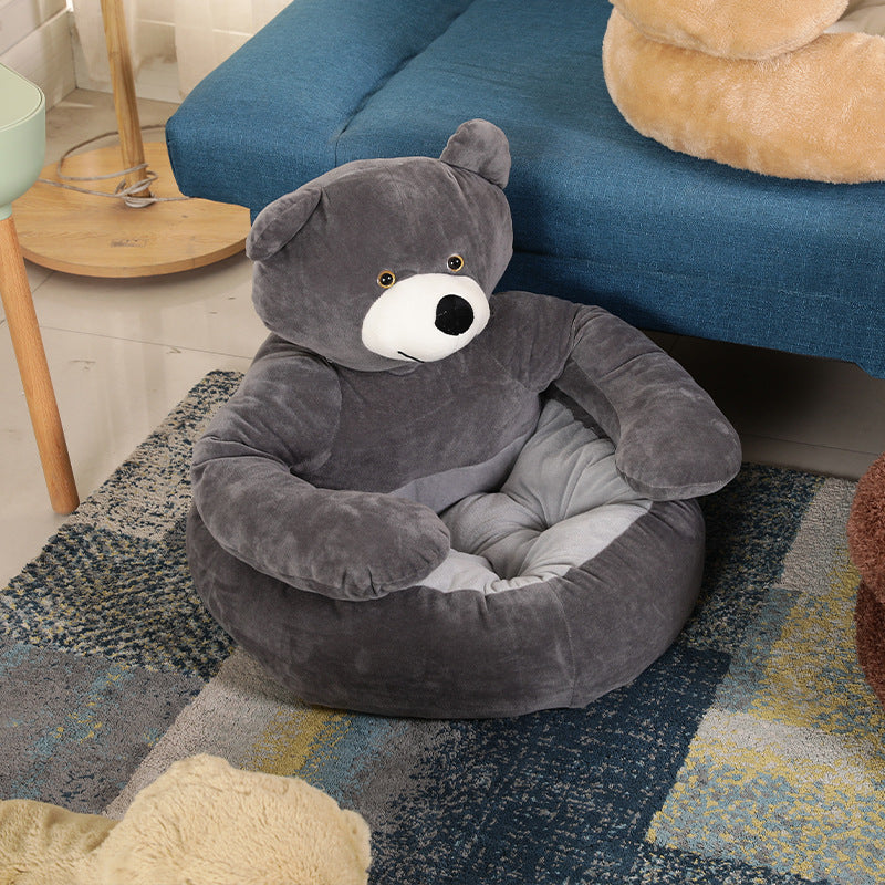 CuddleCub - Winter pluche hondenbed in berenvorm