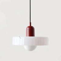 Moderne hanglamp met gekleurd glazen kap Bauhaus