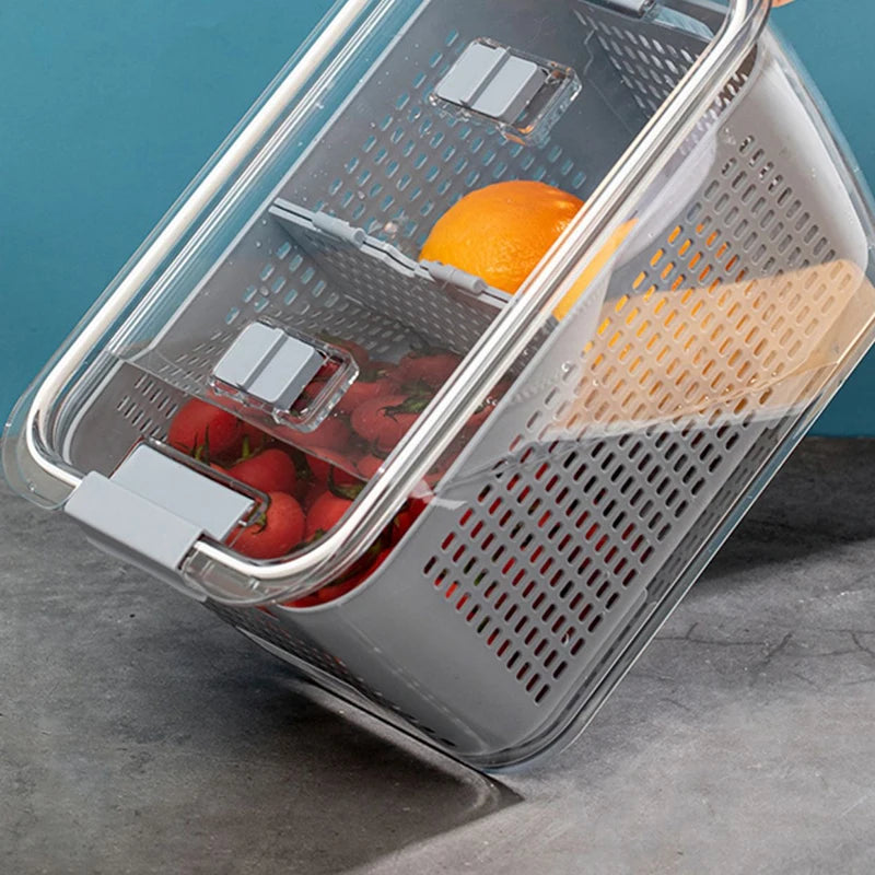 HarvestLux Elegante Groenteopslagset | Premium koelkastdruipmanden ontworpen om fruit en groenten vers en georganiseerd te houden.
