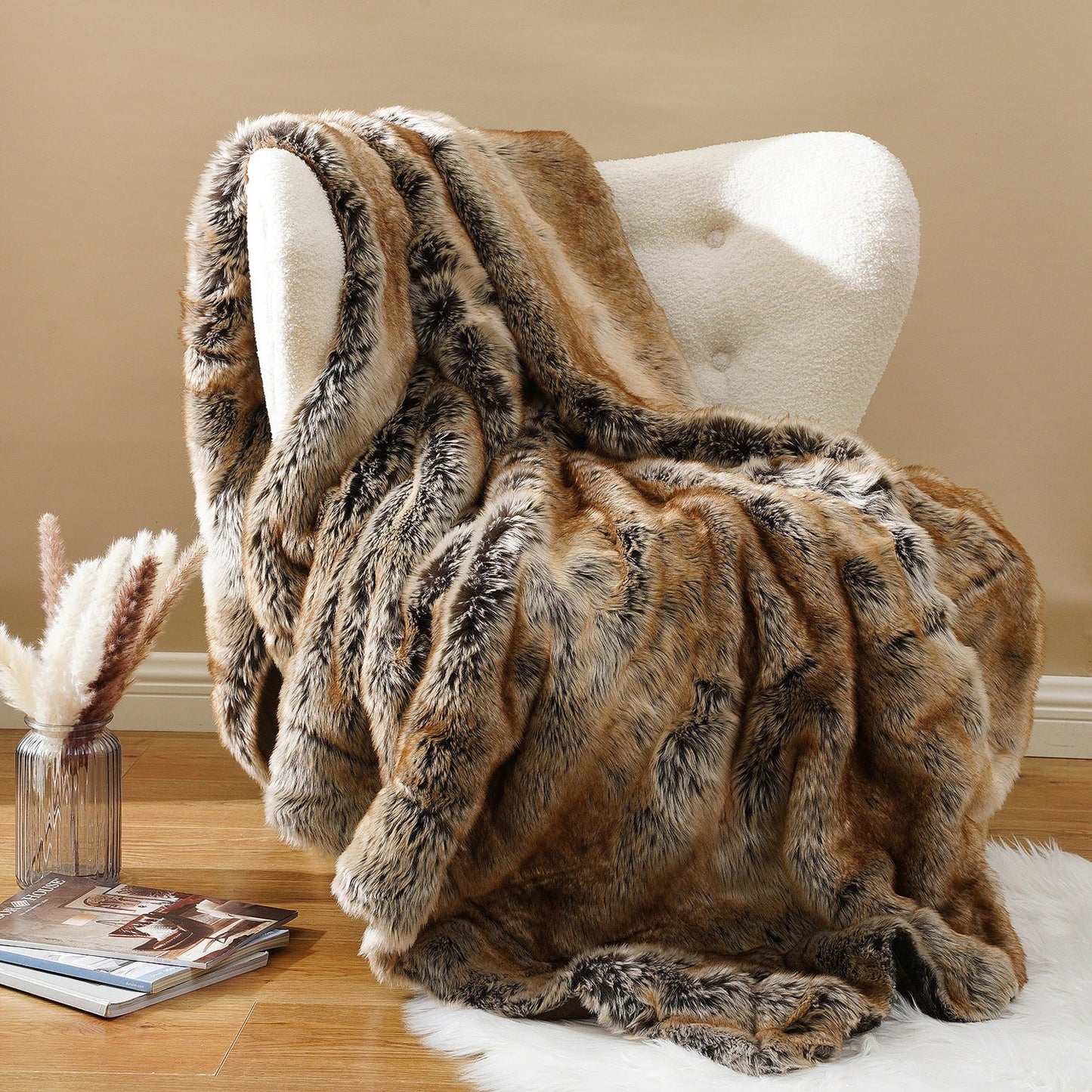 Luxueuze Kunstbont Deken | Zacht & Warm | Winter Plaid | Voor Bank & Slaapkamer