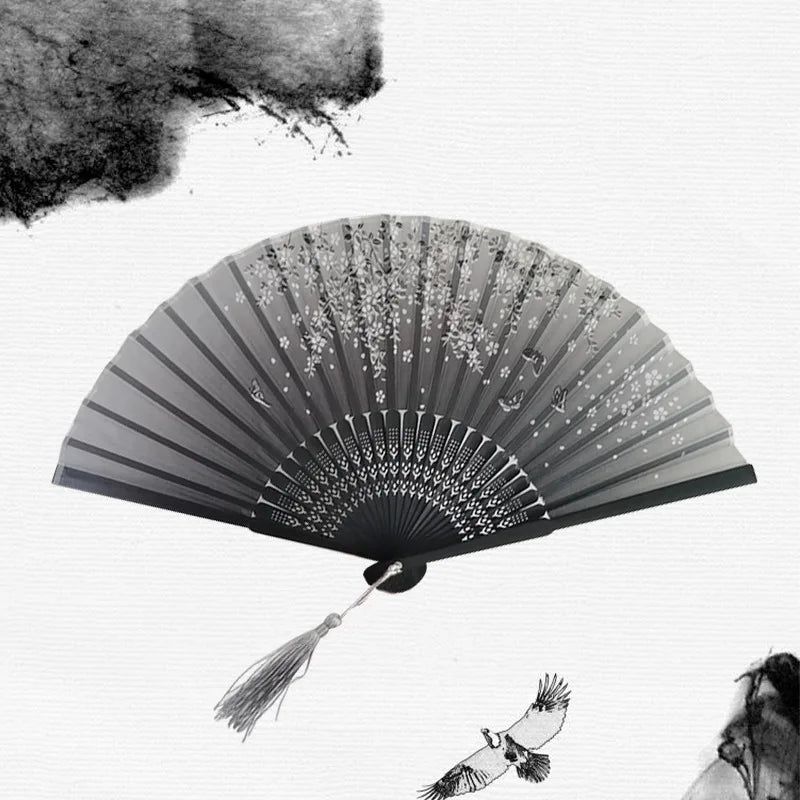 Traditionele Japanse Stijl Bloemen Handventilator