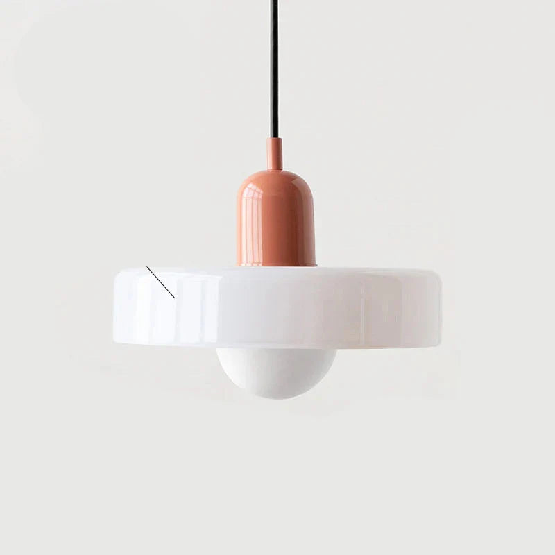 Moderne hanglamp met gekleurd glazen kap Bauhaus