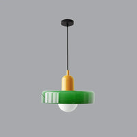 Moderne hanglamp met gekleurd glazen kap Bauhaus