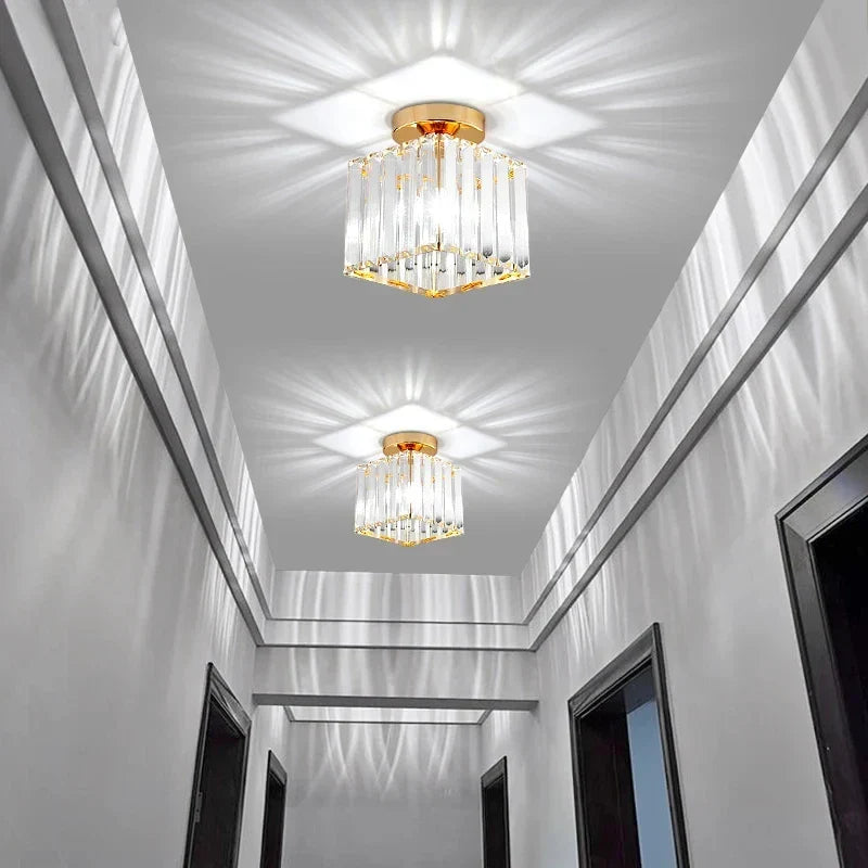 Moderne Kristallen Plafondlamp Glam Flush Mount Glazen Lamp