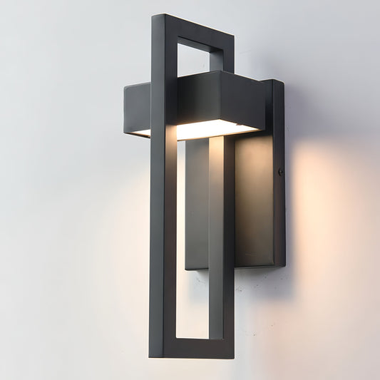 Moderne Zwarte Stalen Buitenwandlamp Architectonisch Ontwerp