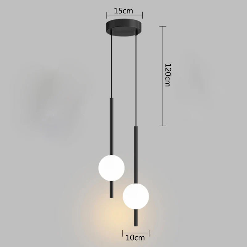 Moderne gouden hanglamp met bolvormige lampenkap | Minimalistische LED plafondlamp