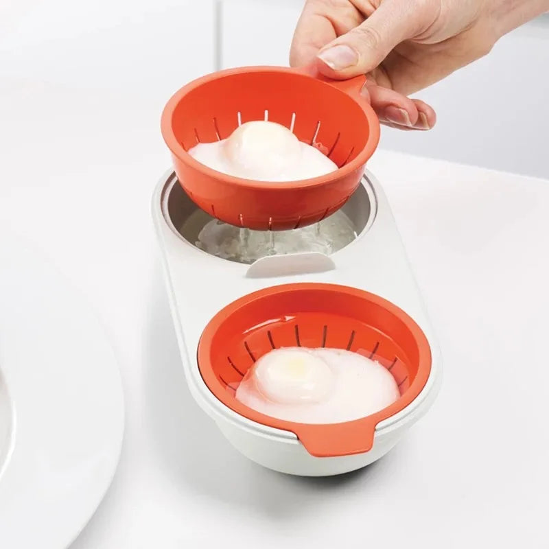 GourmetNest Luxe Eierscheider Set | Premium dubbele kop magnetron ei-koker voor perfect gestoomde eieren elke keer