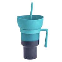 SipSnack Premium Drinkbeker | 2-in-1 beker voor snacks en drankjes, spat- en lekvrij, perfect voor onderwe