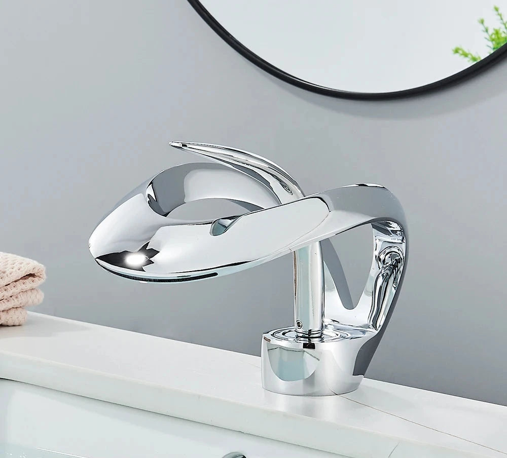 Wastafelmengkraan met watervaluitloop - Flowarc
