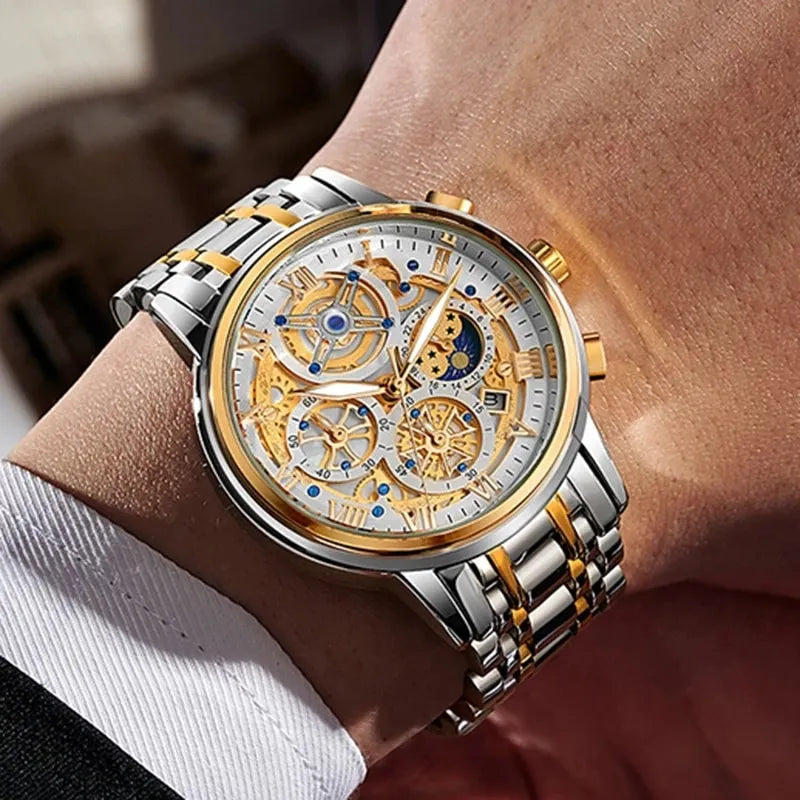 Elegante Business-Quartz Horloge voor Heren | Waterdicht tot 3 Bar – Ronog