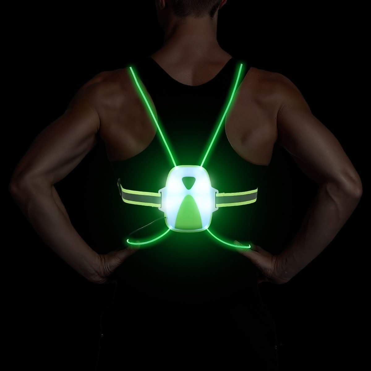 ReflectGlow LED Veiligheidsvest – Verstelbaar Verlicht Vest voor Hardlopen & Buitenactiviteiten
