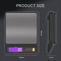 Skanto | 5 kg/0,1 g en 10 kg/1 g digitale elektronische keukenweegschaal, LCD-scherm, volledig waterdicht roestvrijstalen gereedschap voor bakken