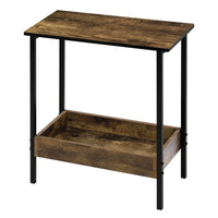 Velistra - Bijzettafel en Salontafel met 2 Legplanken en Extra Opbergruimte