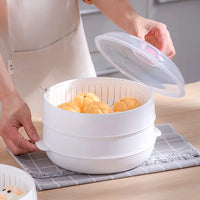 GourmetSteam Luxe Multi-Layer Stoompan | Duurzaam PP-container voor perfect gestoomde broodjes en dumplings met een veilige deksel