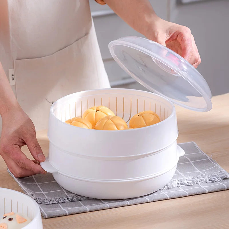 GourmetSteam Luxe Multi-Layer Stoompan | Duurzaam PP-container voor perfect gestoomde broodjes en dumplings met een veilige deksel