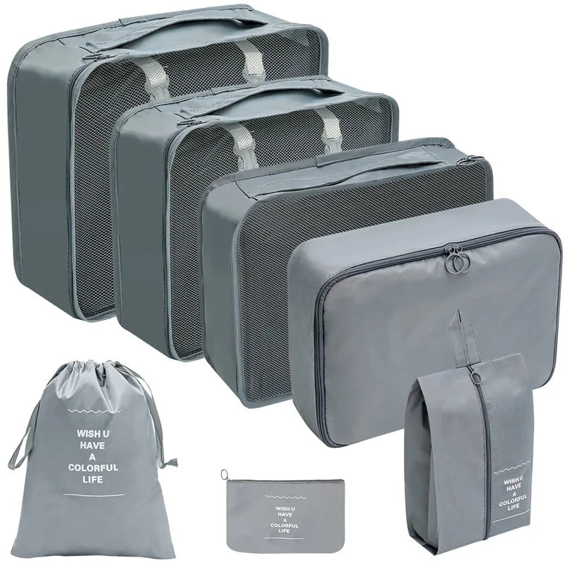 PackWunder Reisorganizer Set 7/8/9/10-delig | Opvouwbare Koffer-organizer | Voor kleding, schoenen & accessoires