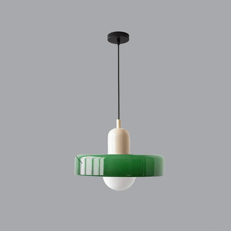 Moderne hanglamp met gekleurd glazen kap Bauhaus