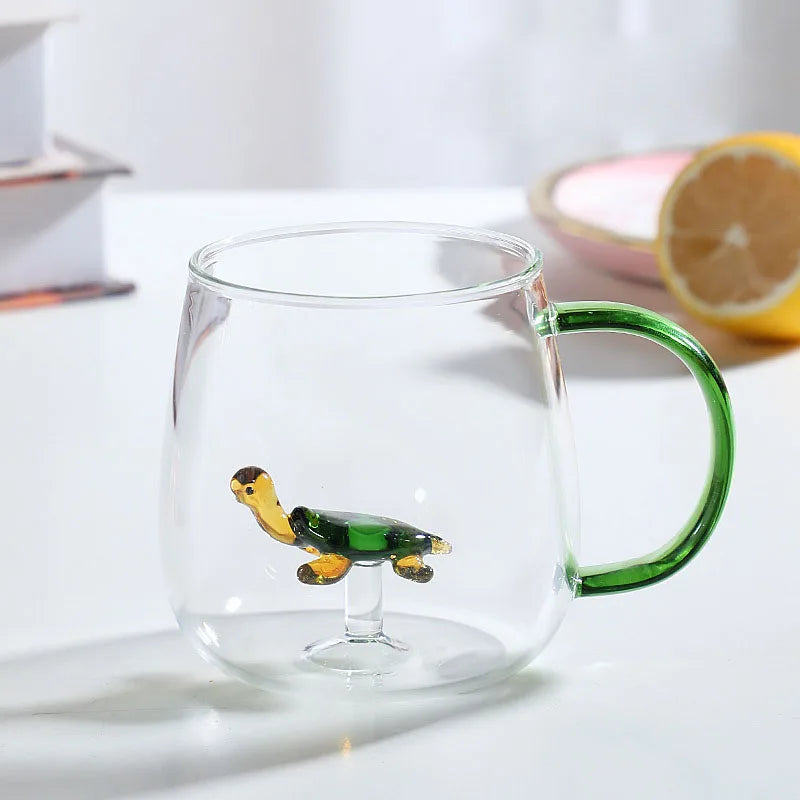 Glazen beker met dierenmotief | Speelse dierenmokken voor sap, thee en decorati