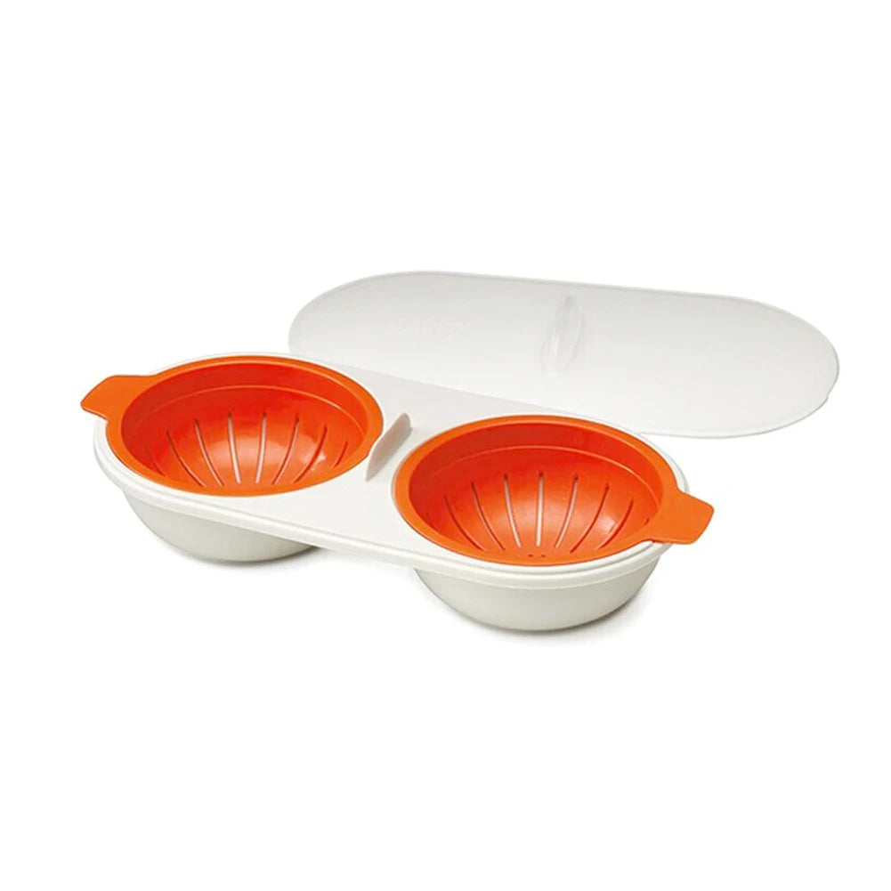 GourmetNest Luxe Eierscheider Set | Premium dubbele kop magnetron ei-koker voor perfect gestoomde eieren elke keer