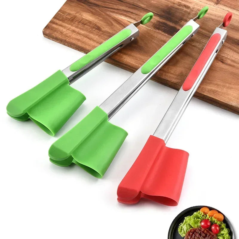 CulinaryElegance Supreme Grilling Tangen | 9-inch roestvrijstalen BBQ-tangen met een siliconen antisliphandvat voor moeiteloos serveren en een verfijnde grillstijl