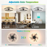 Avelion - Ronde Plafondventilator Met LED Lamp En Afstandsbediening